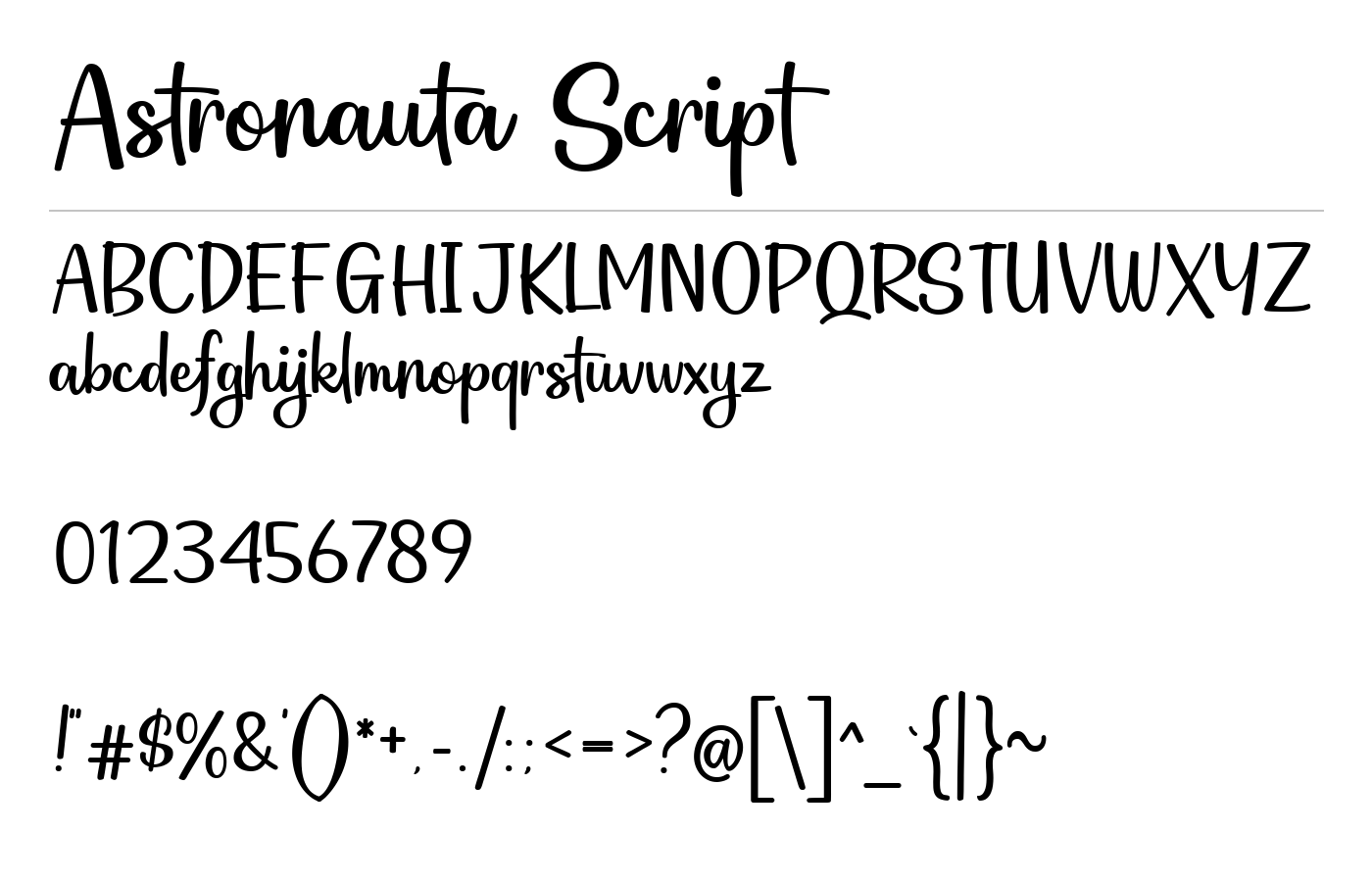 Astronauta Script Font preview