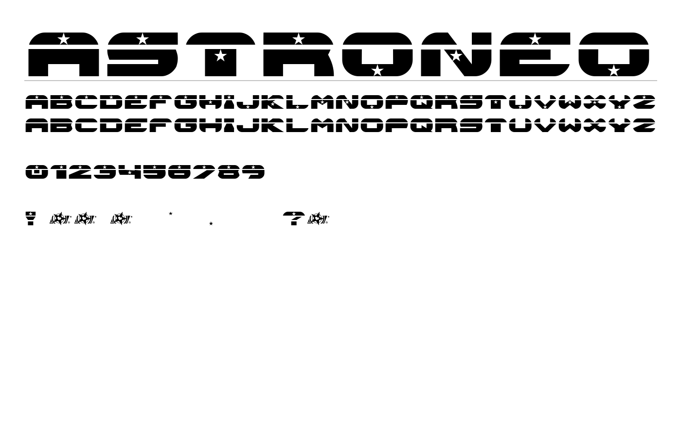 ASTRONEO Font preview