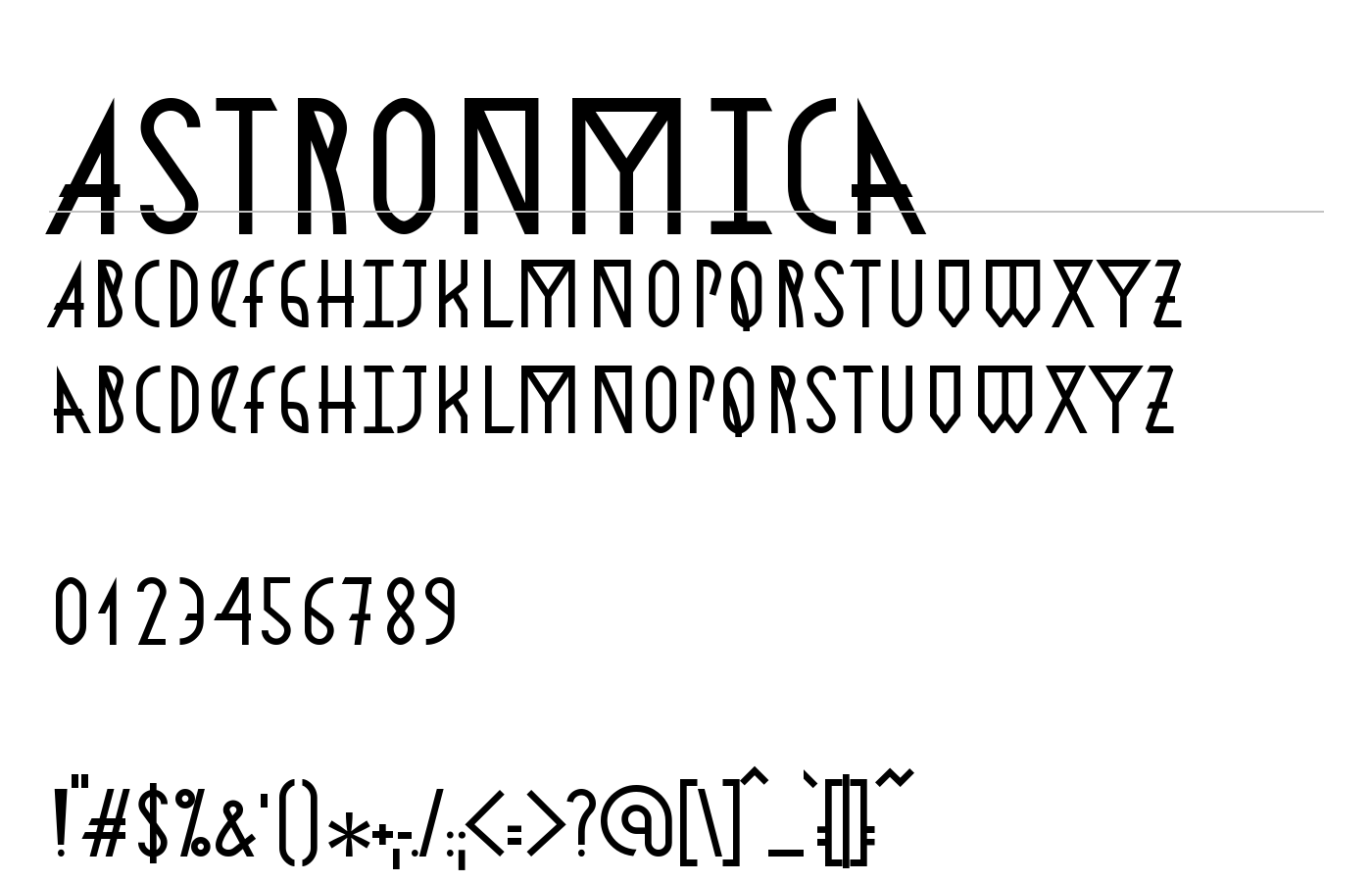 Astronmica Font preview