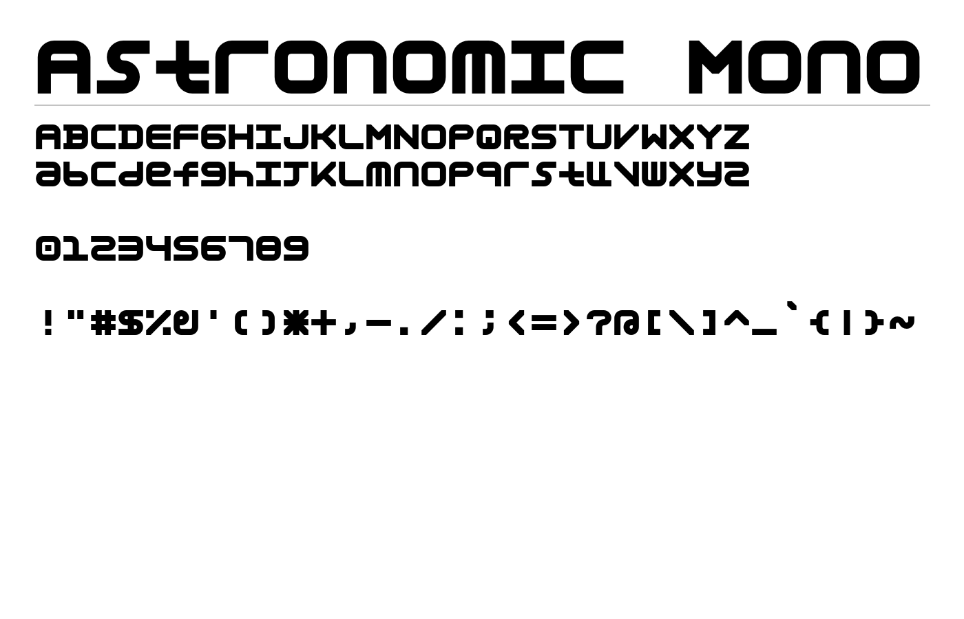 Astronomic Mono Font preview