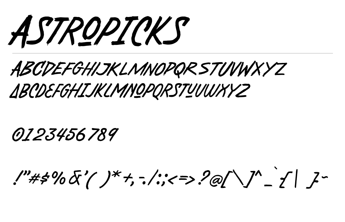 Astropicks Font preview