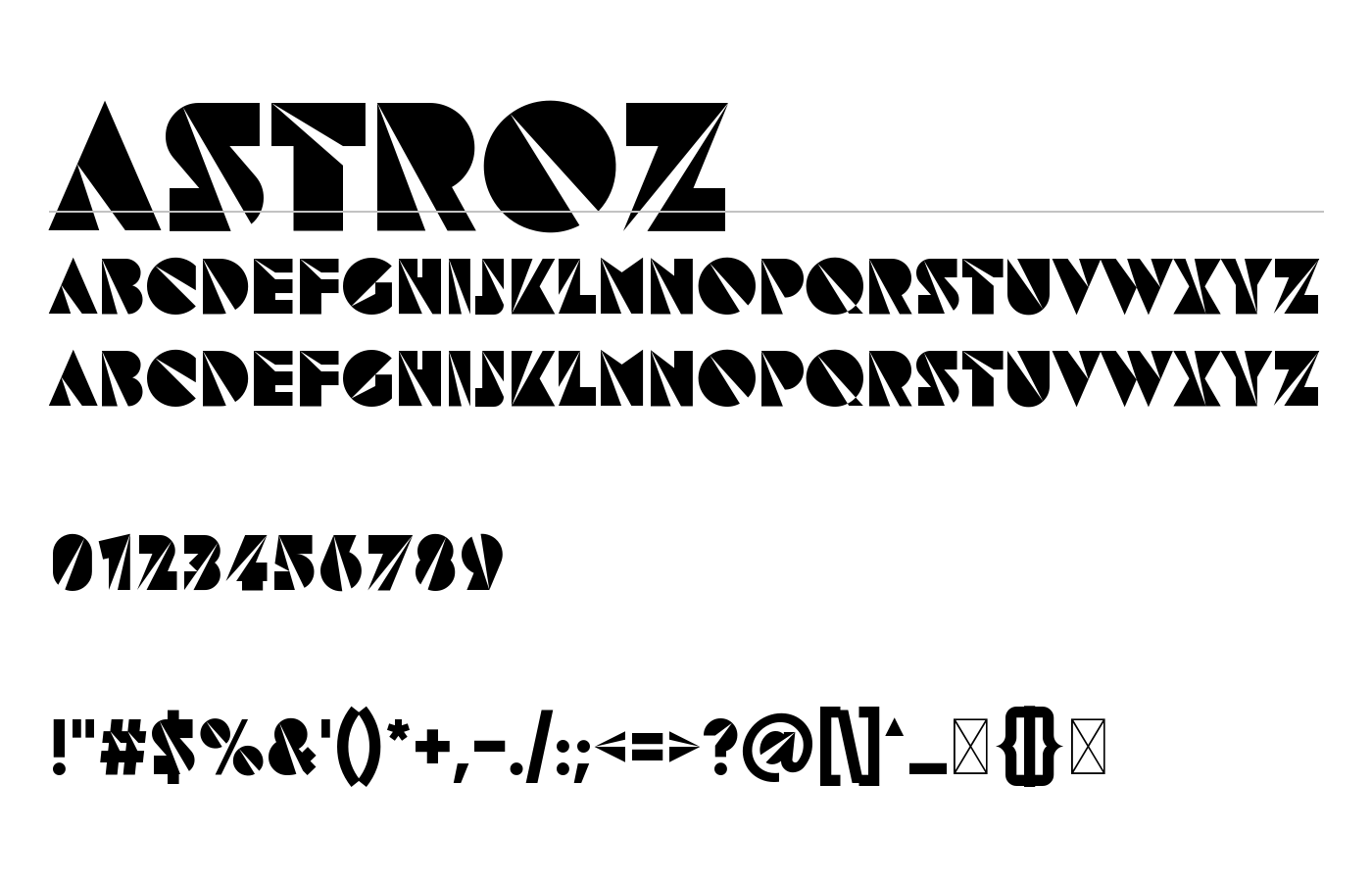 Astroz Font preview