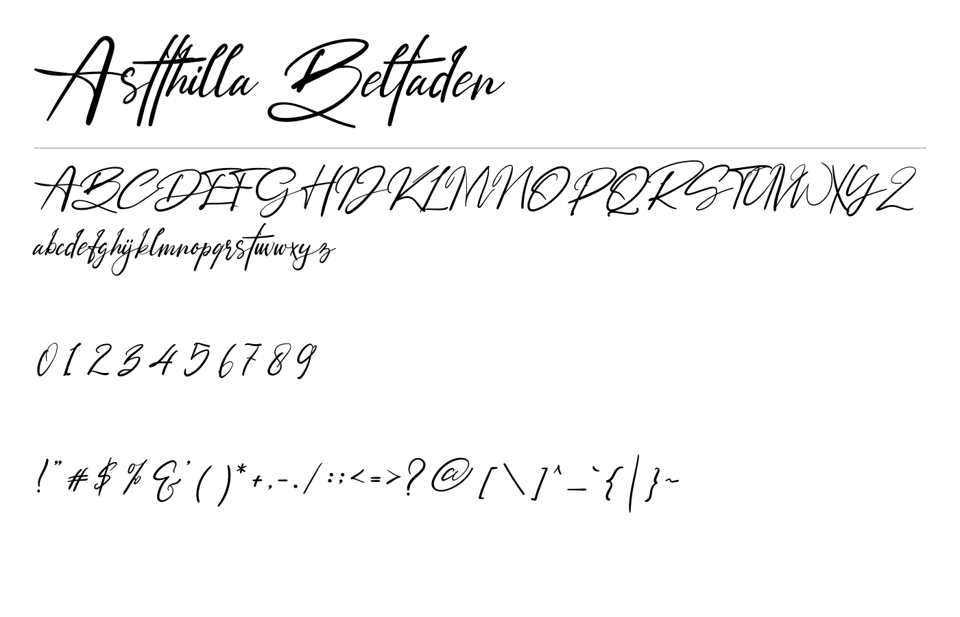 Astthilla Beltaden Font preview