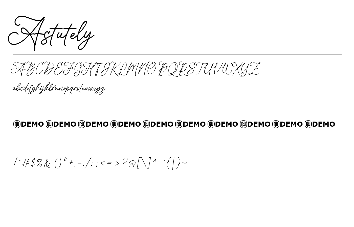 Astutely Font preview