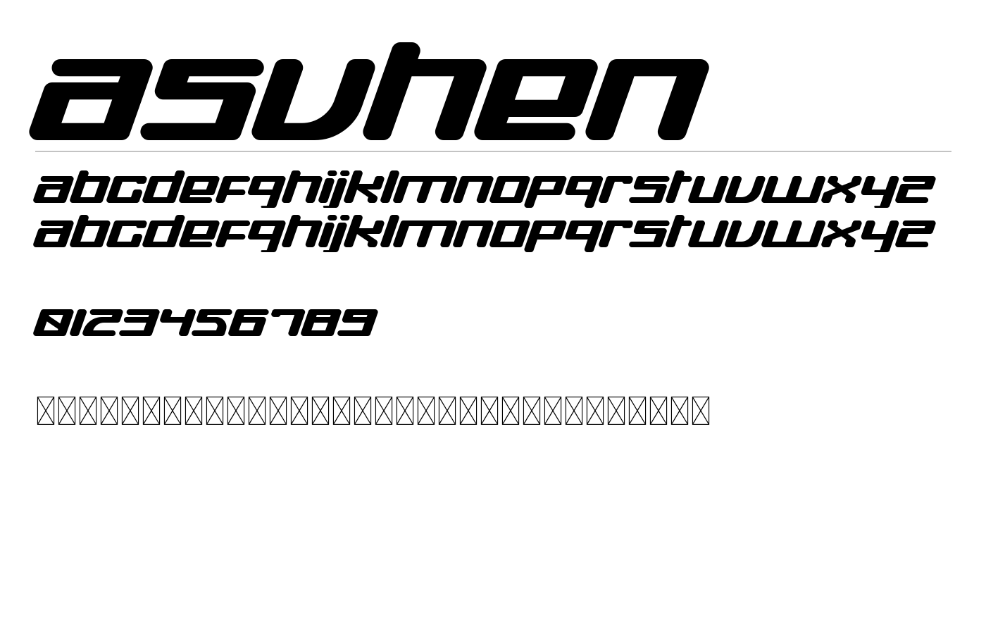 ASVHEN Font preview