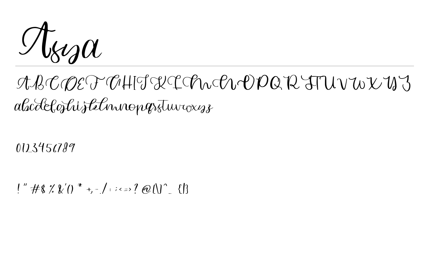 Asya Font preview