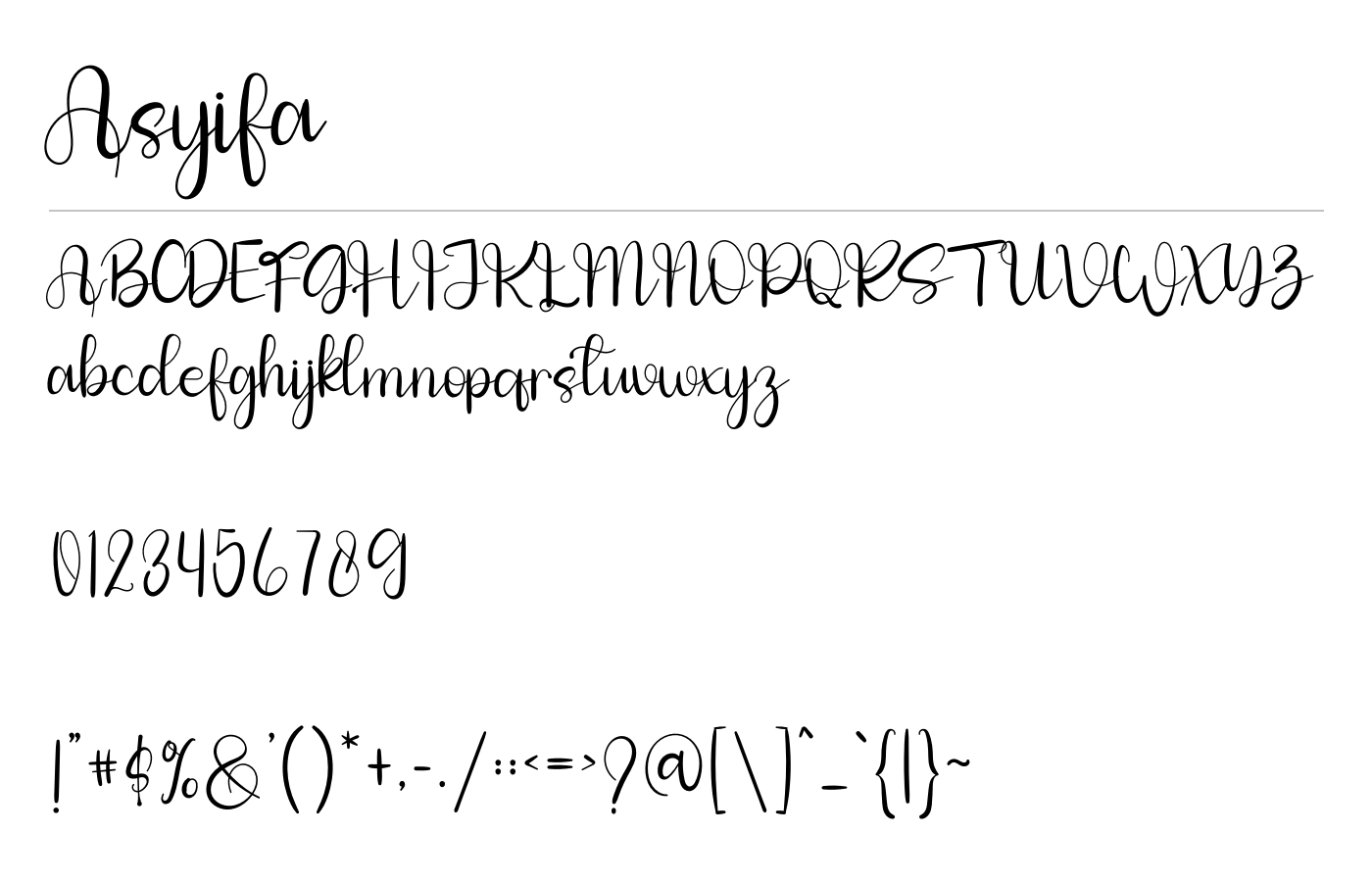 Asyifa Font preview