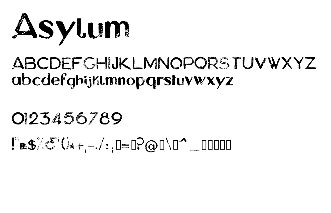 Asylum Font preview