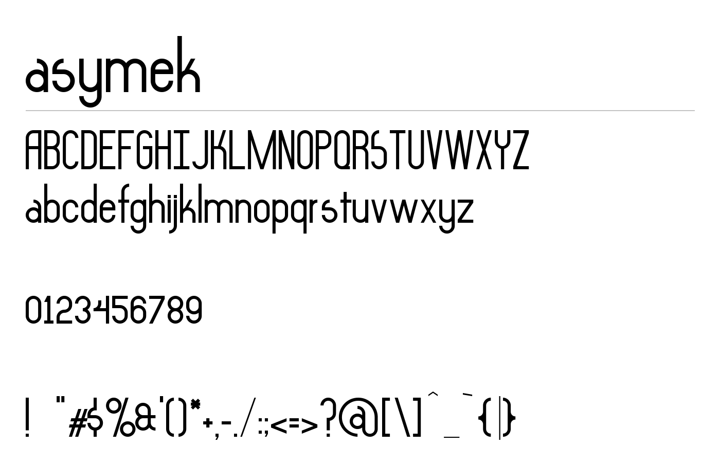 asymek Font preview