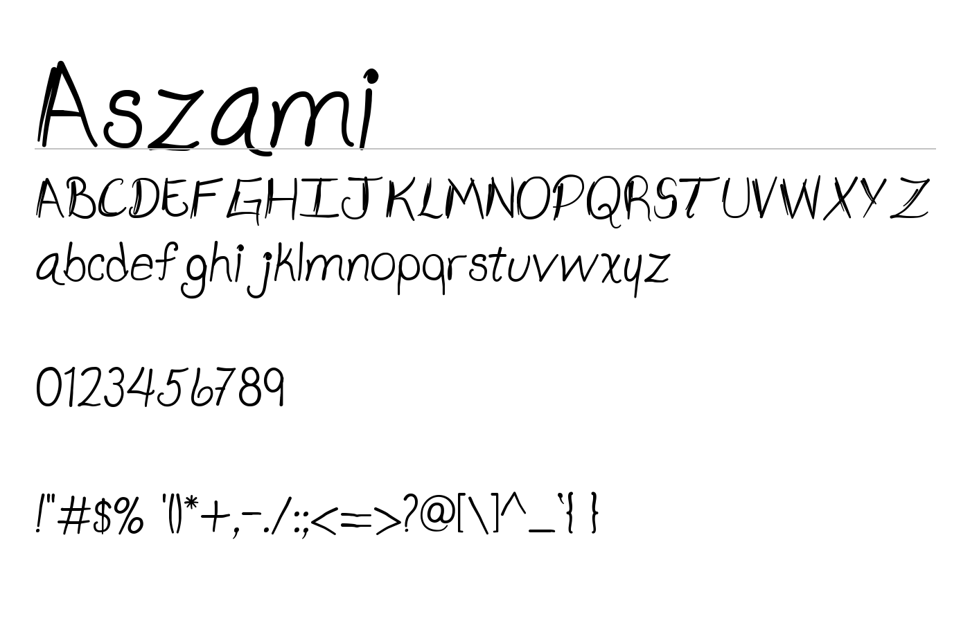 Aszami Font preview