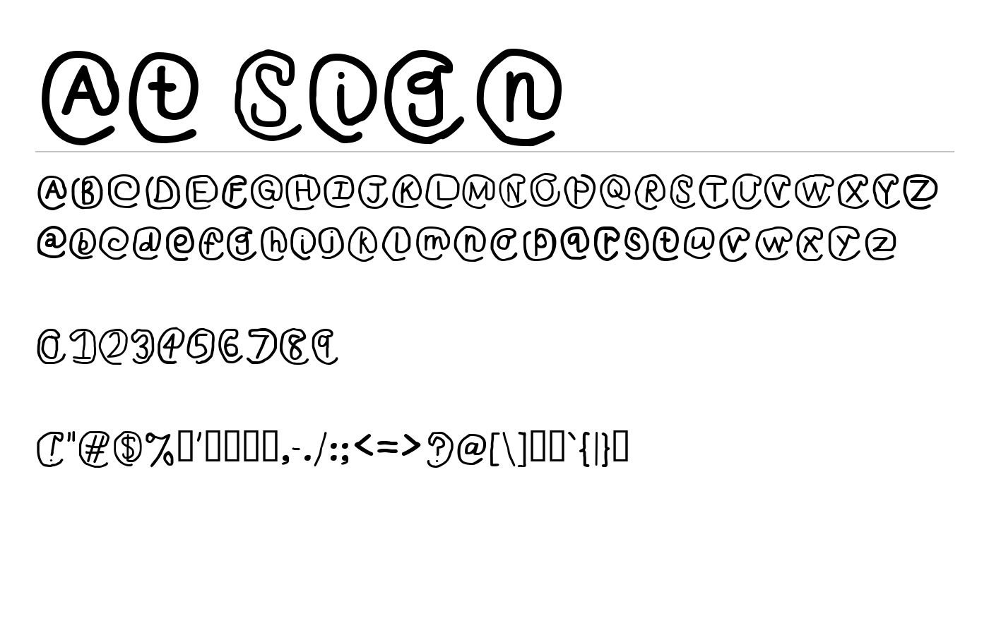 At Sign Font preview