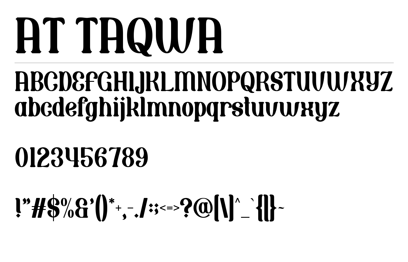AT TAQWA Font preview