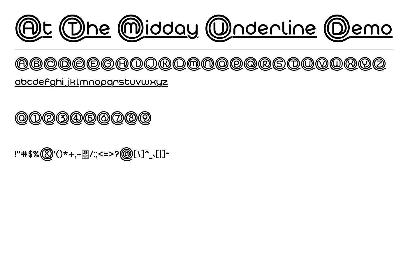At The Midday Underline Demo Font preview