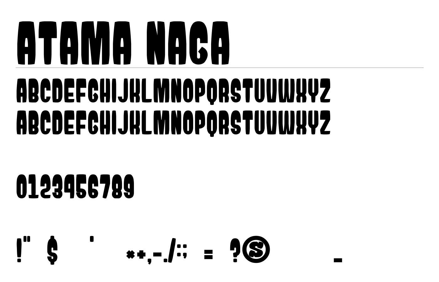 Atama Naga Font preview