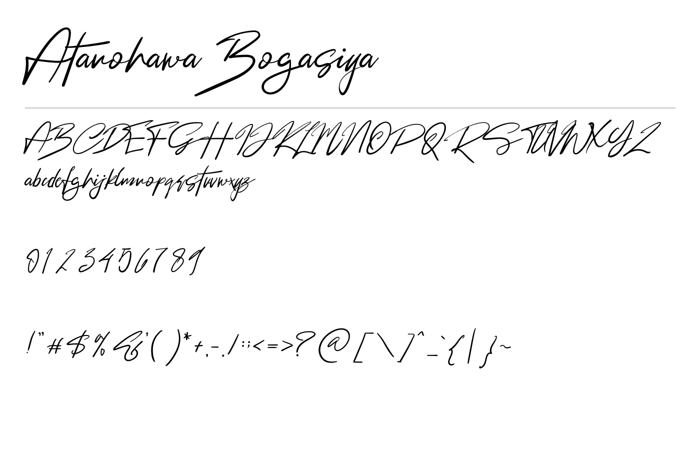 Atanohawa Bogasiya Font preview
