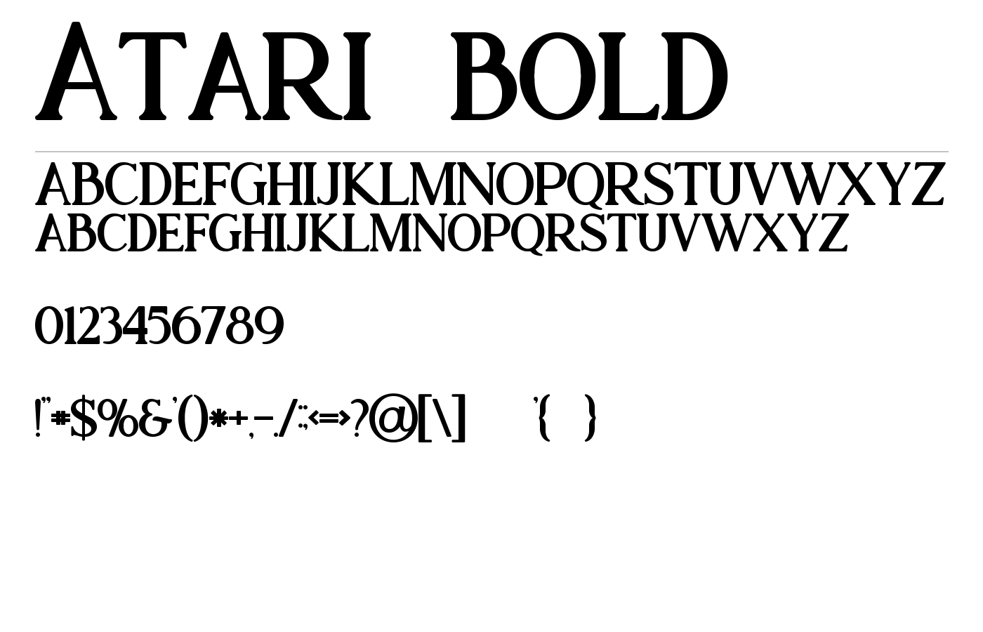 Atari Bold Font preview