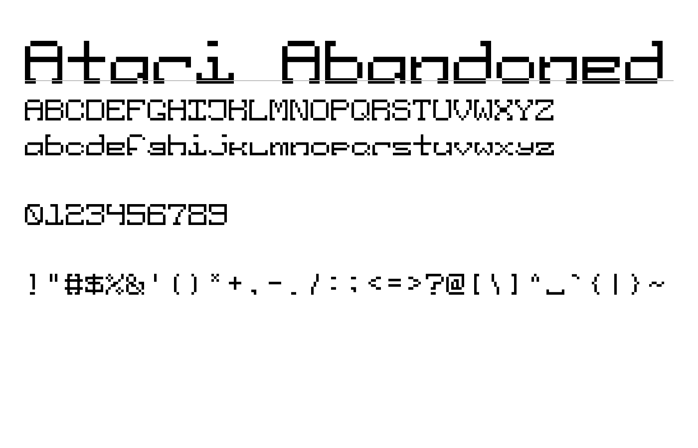 Atari Abandoned Font preview