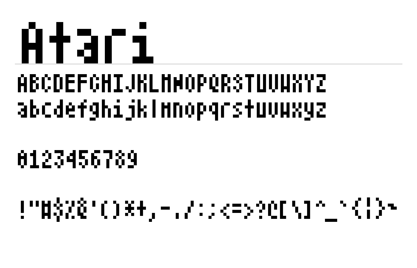 Atari Font preview