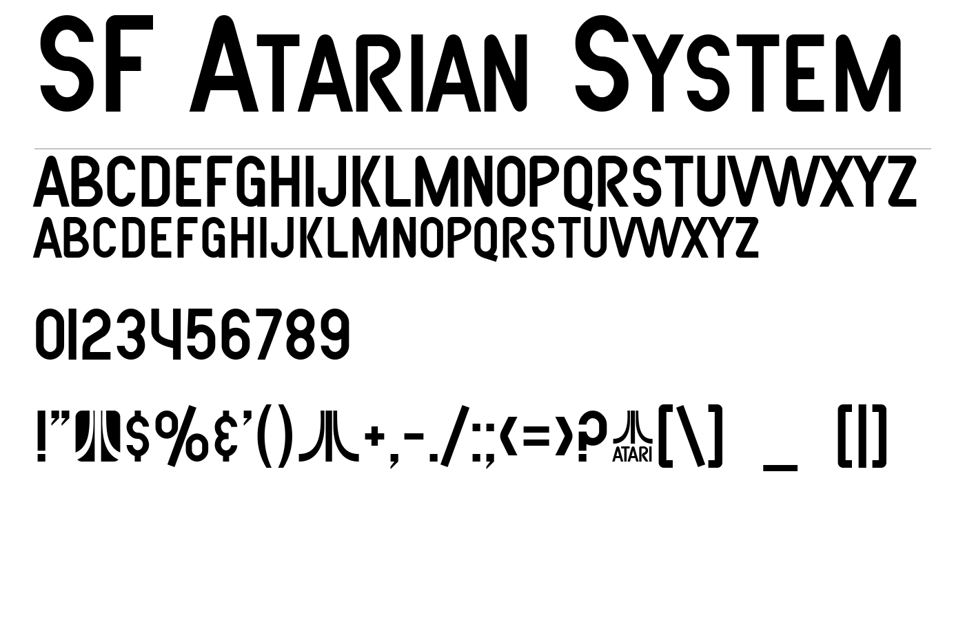 SF Atarian System Font preview