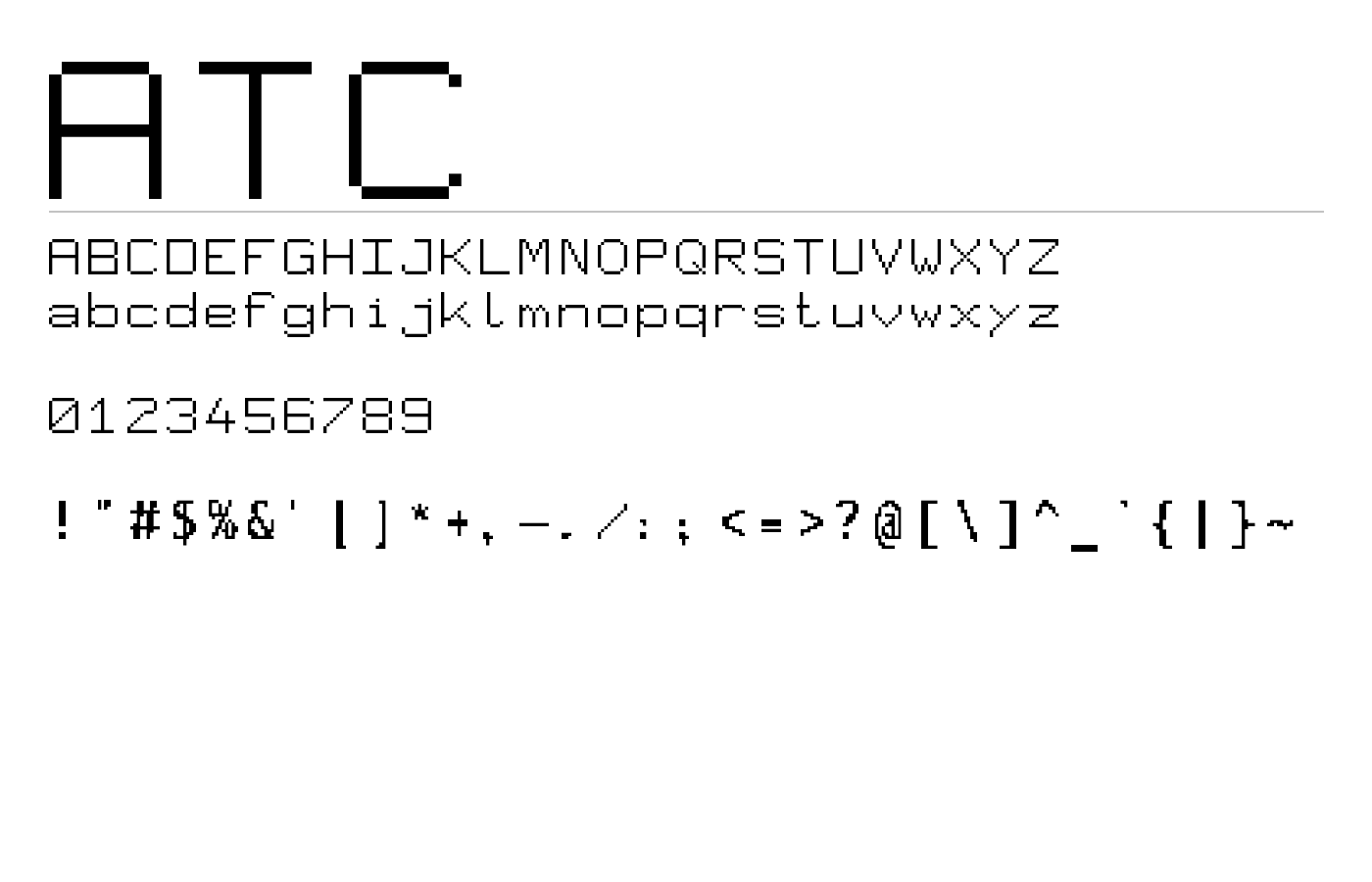 ATC Font preview