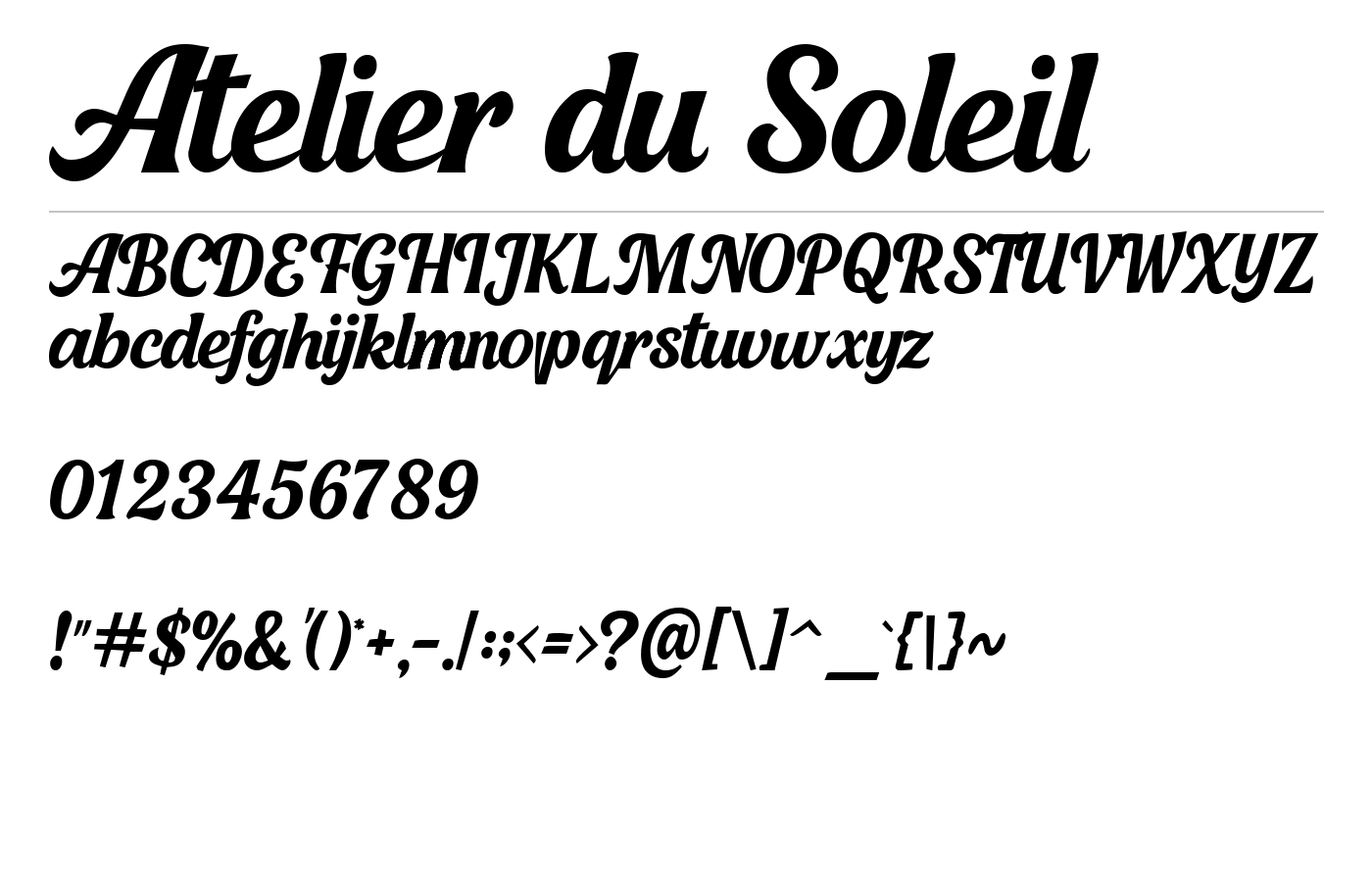Atelier du Soleil Font preview