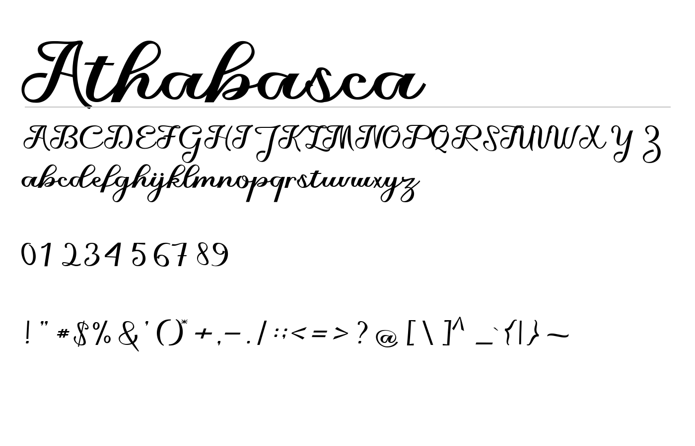Athabasca Font preview