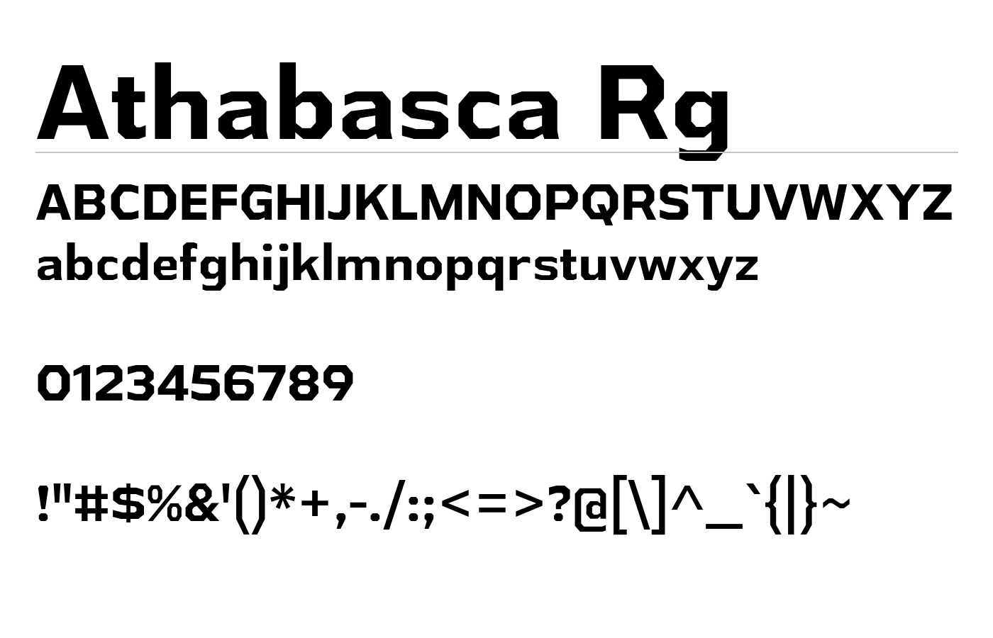 Athabasca Font preview