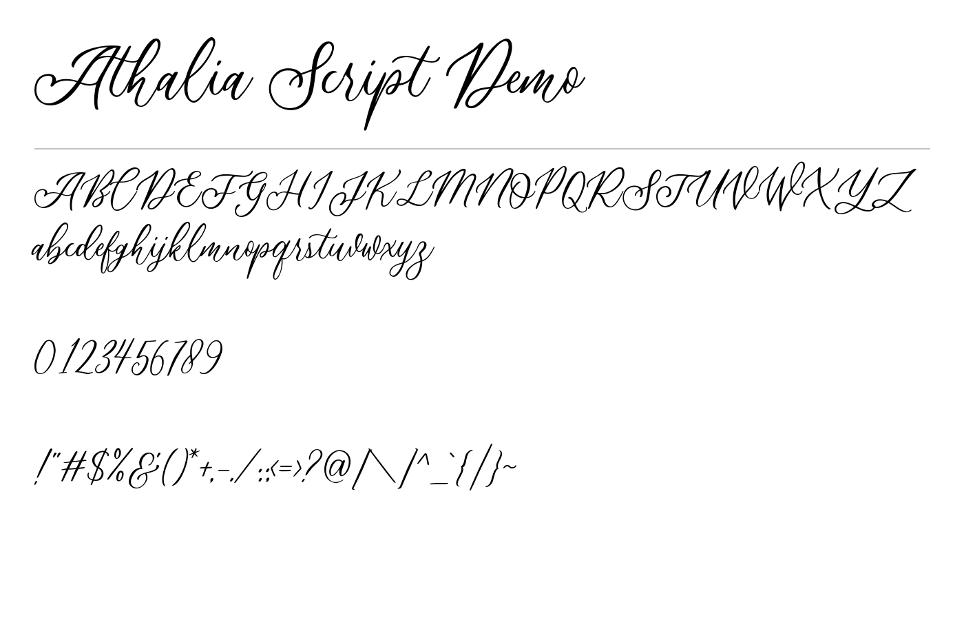 Athalia Script Demo Font preview