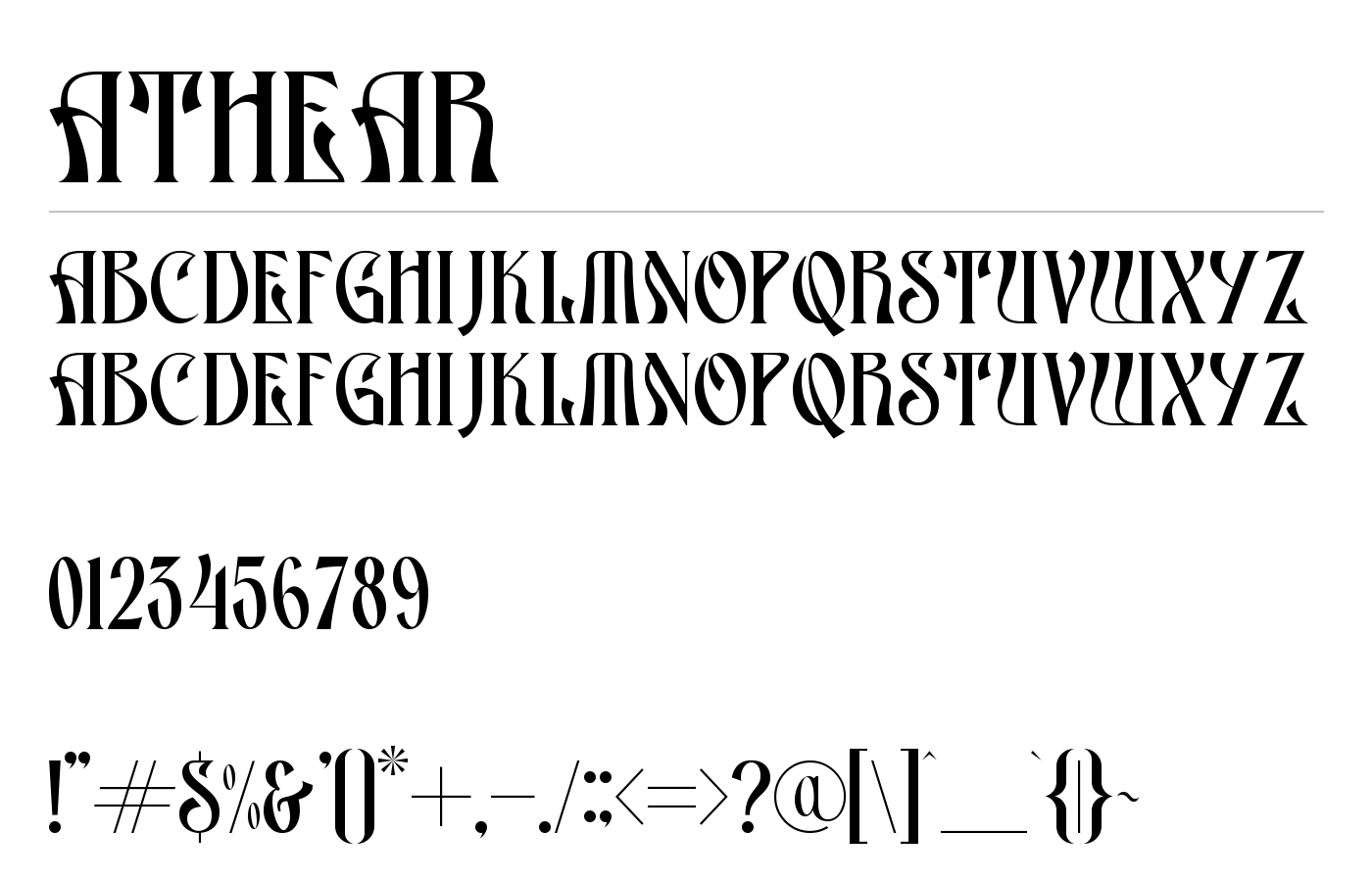 Athear Font preview