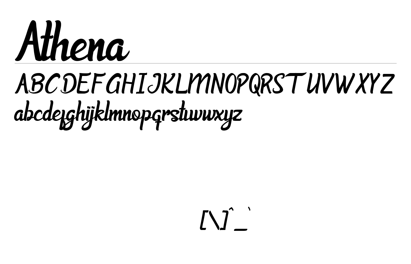 Athena Font preview