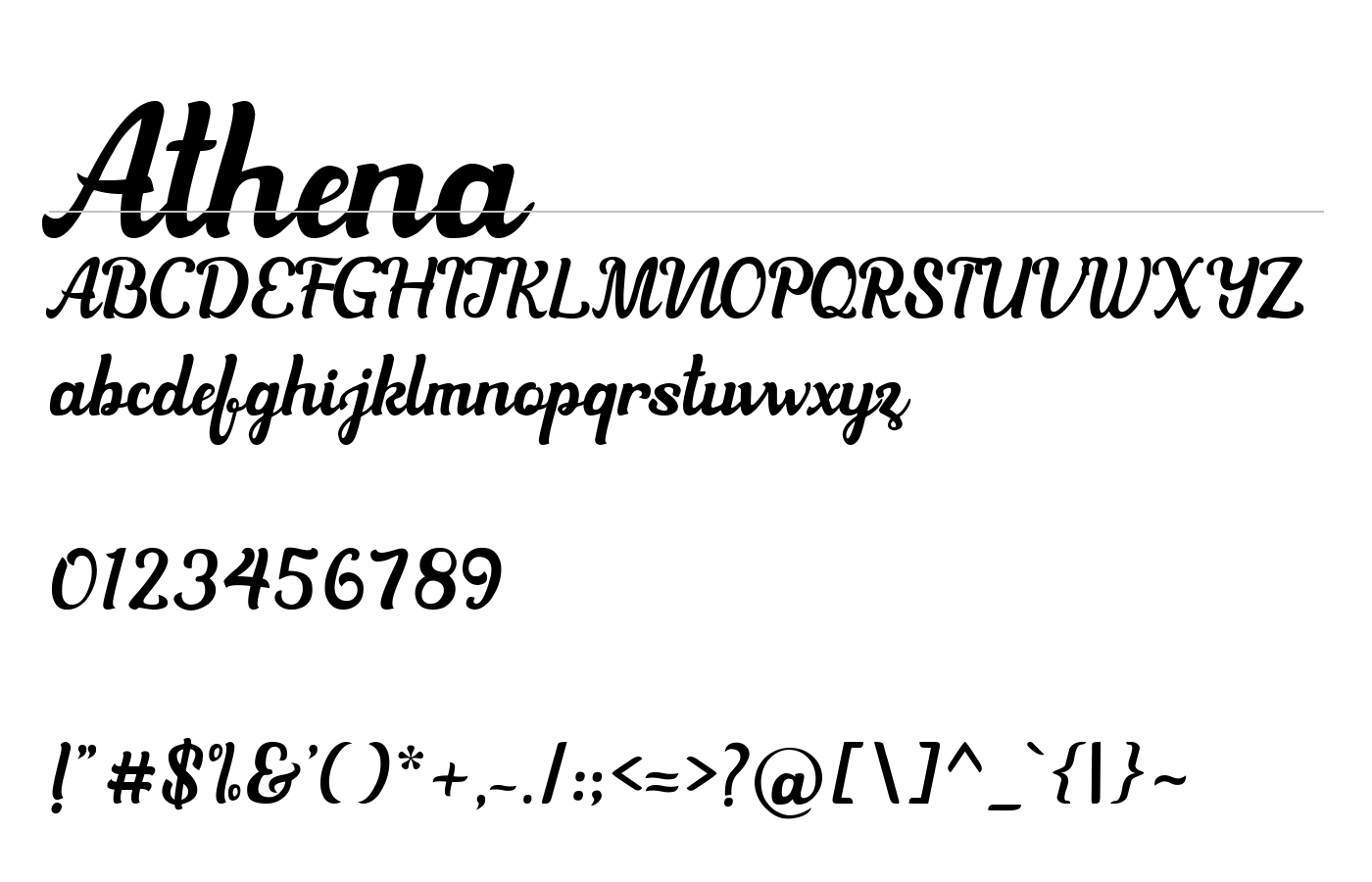 Athena Font preview