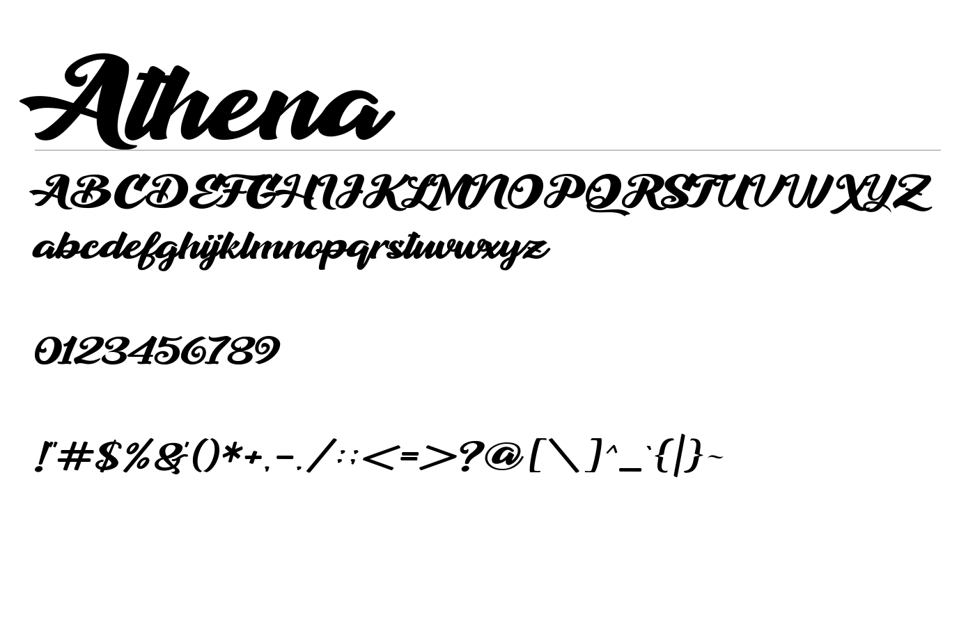 Athena Font preview