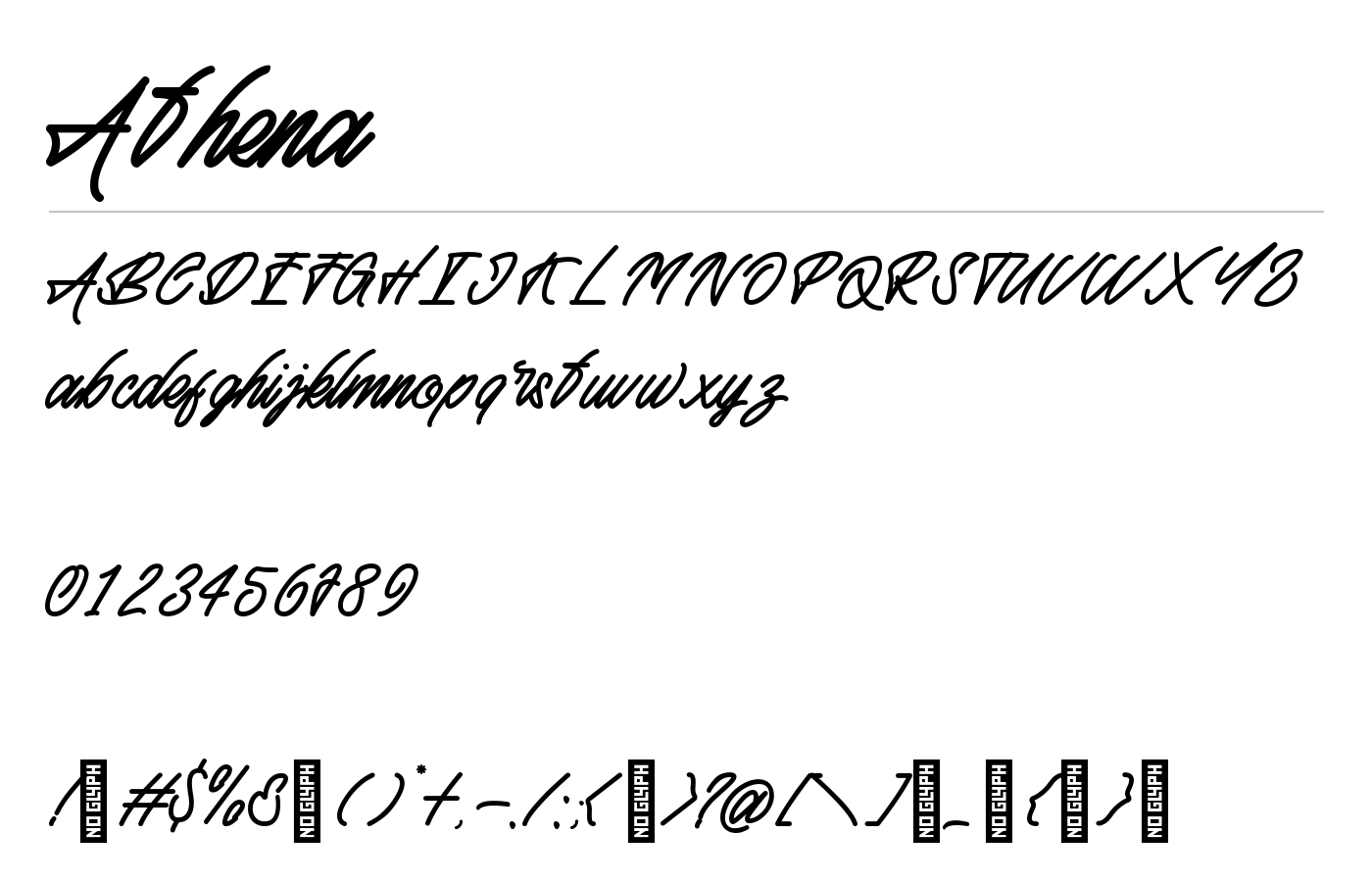 Athena Font preview