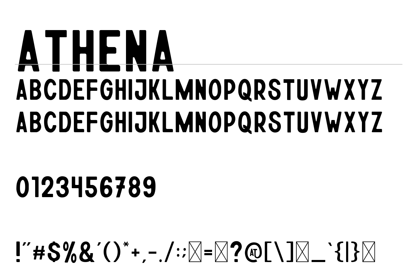 Athena Font preview
