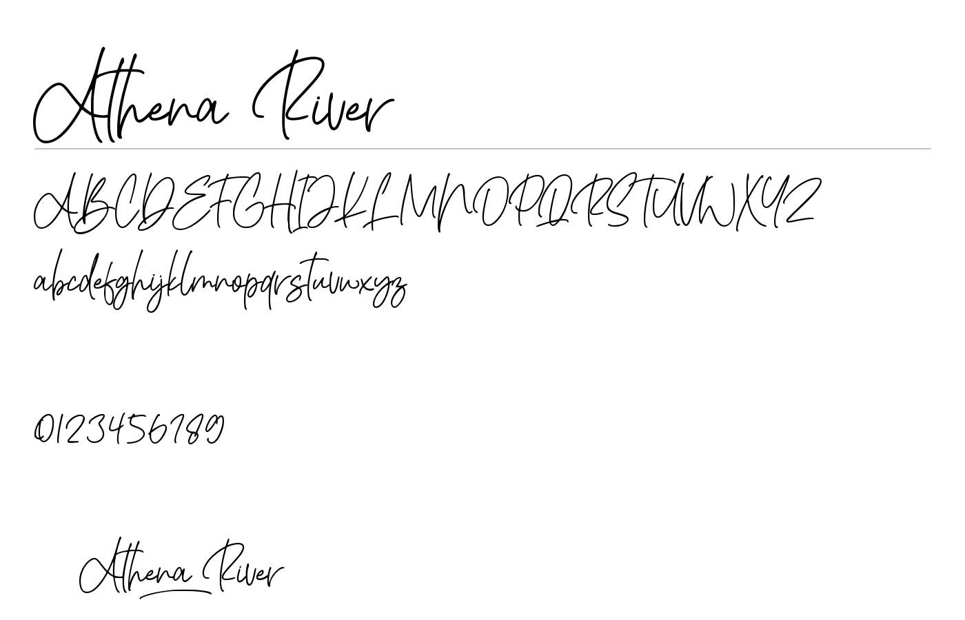 Athena River Font preview