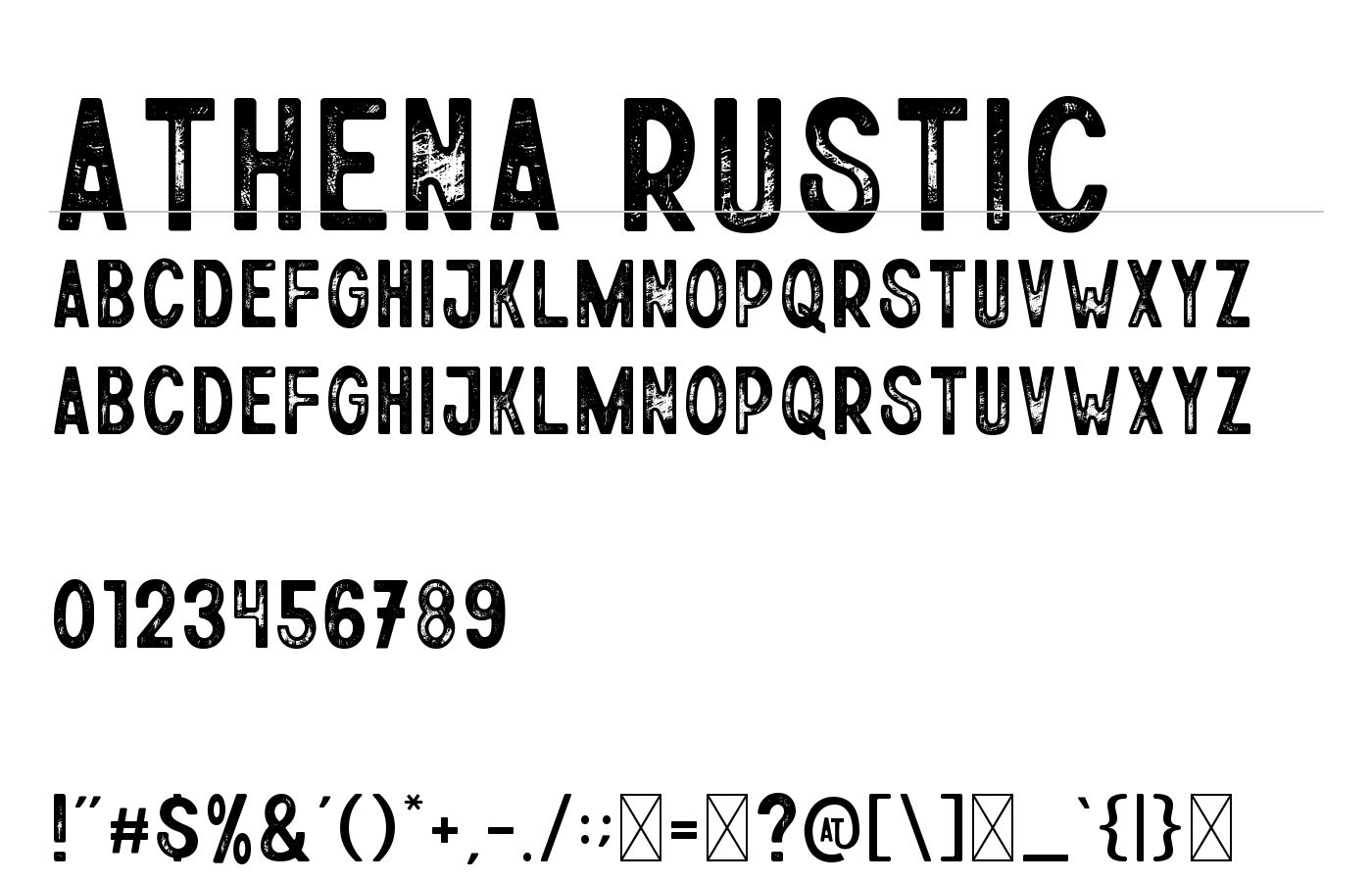 Athena Font preview