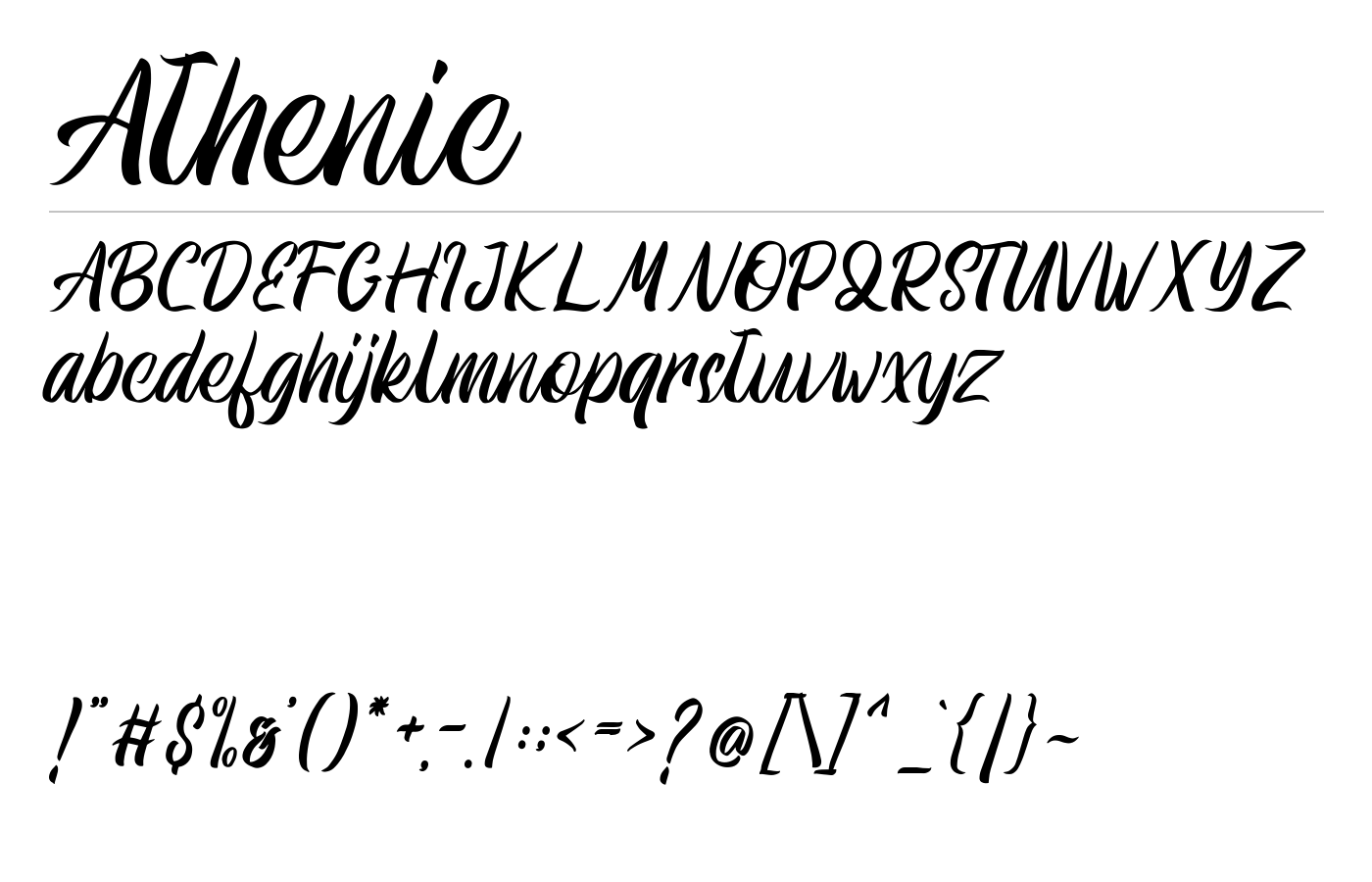 Athenic Font preview