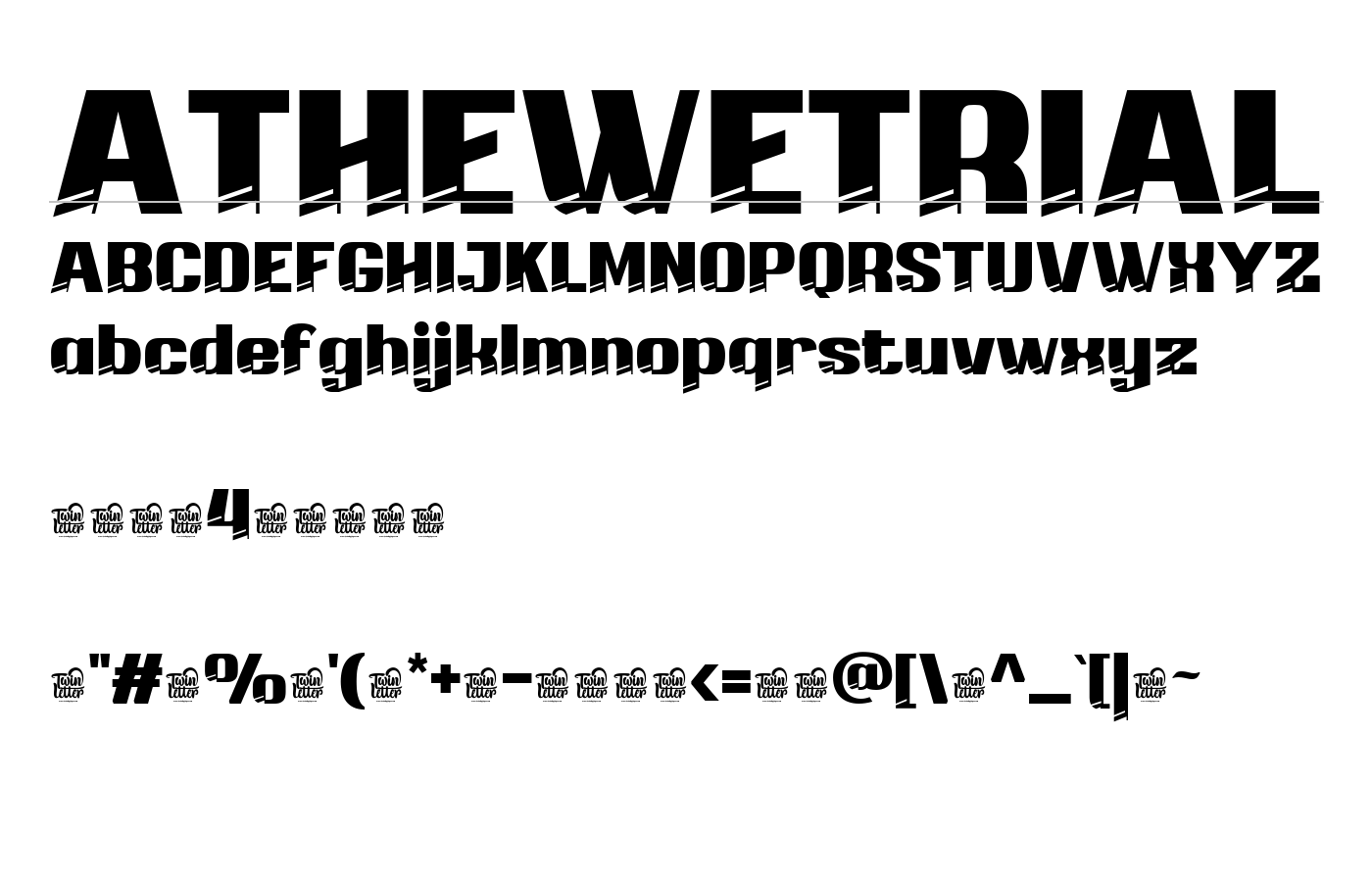 ATHEWETRIAL Font preview