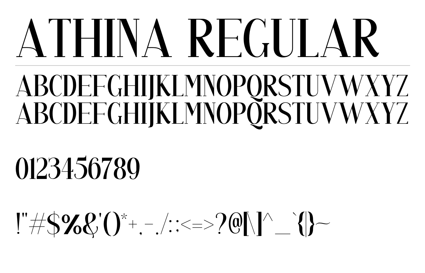 Athina Regular Font preview