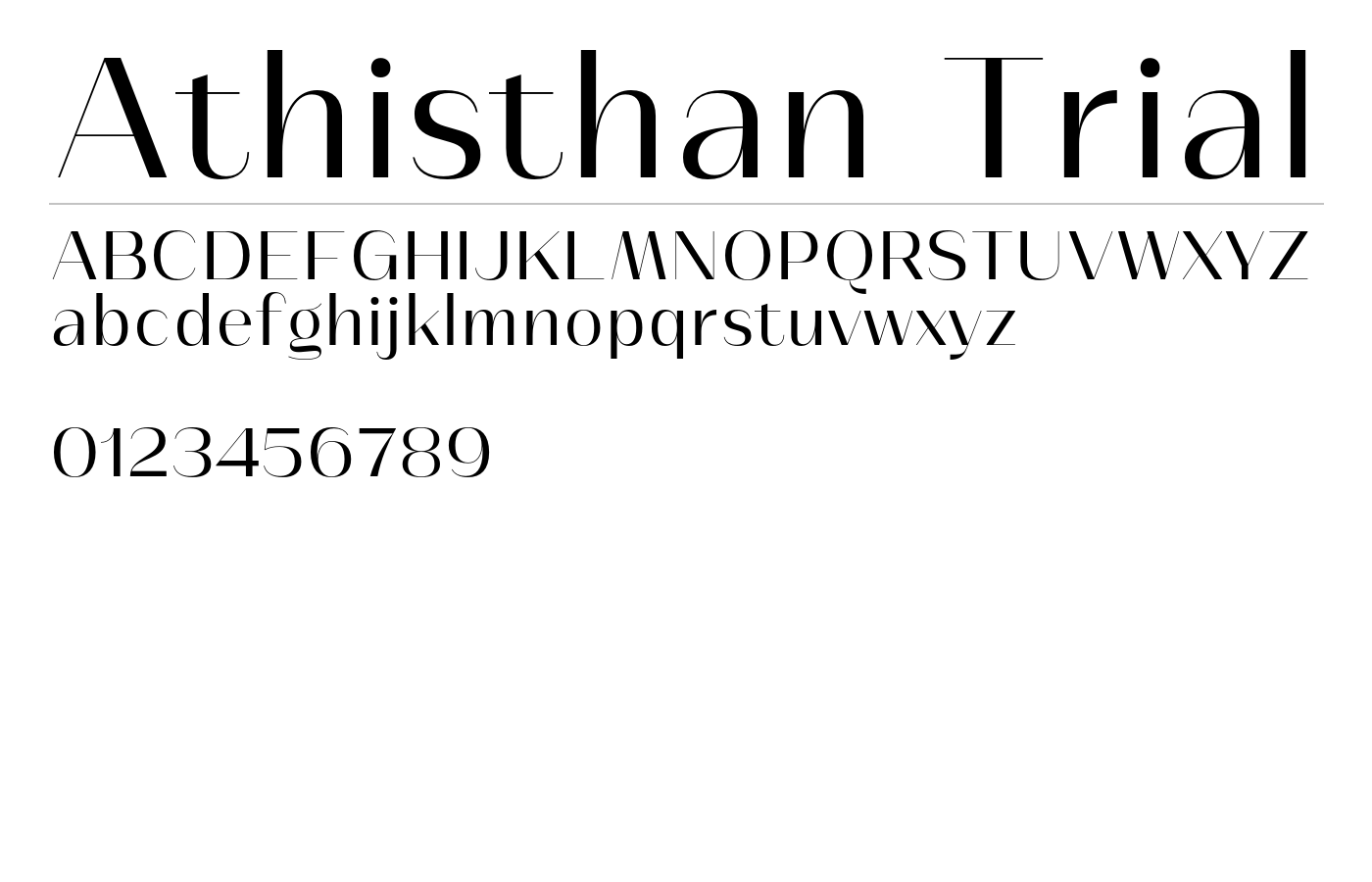 Athisthan Trial Font preview
