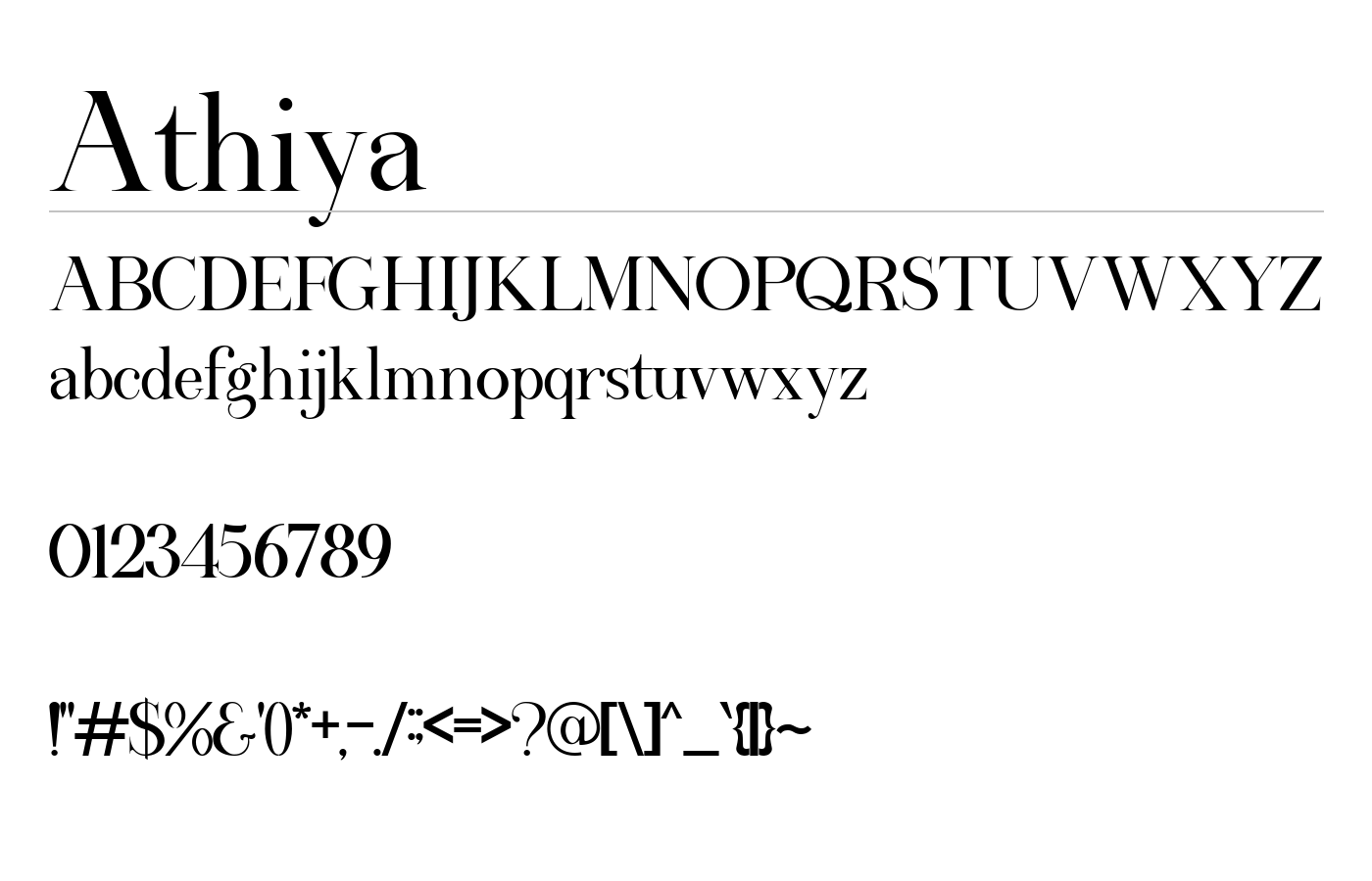 Athiya Font preview
