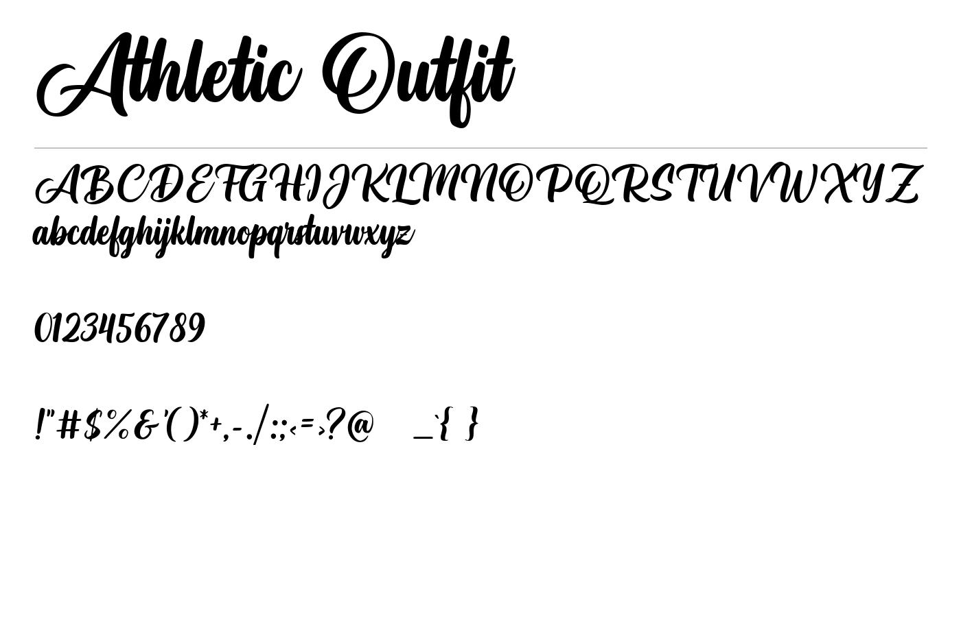 Athletic Outfit Font preview