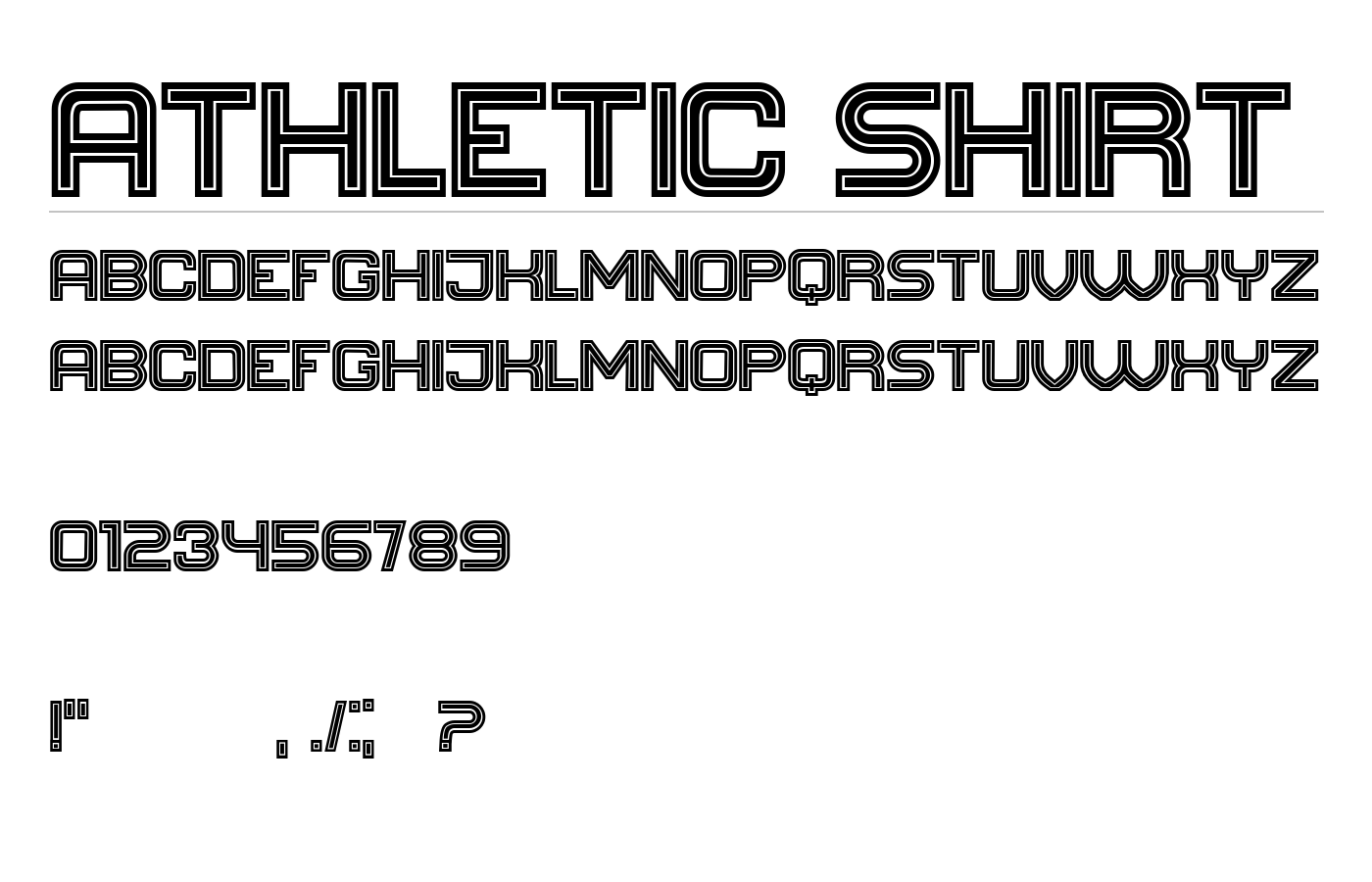 Athletic Shirt Font preview