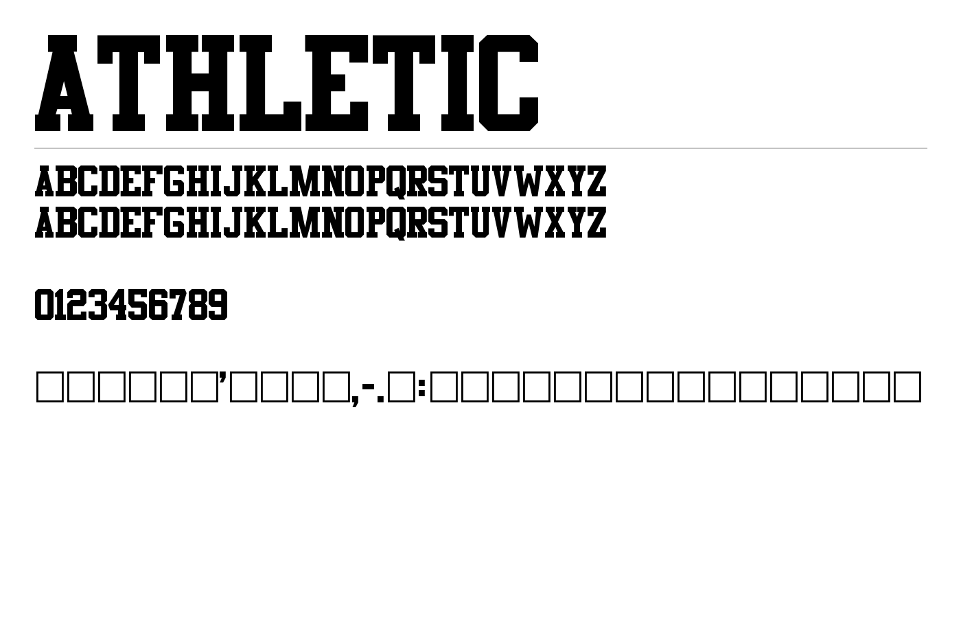 Athletic Font preview