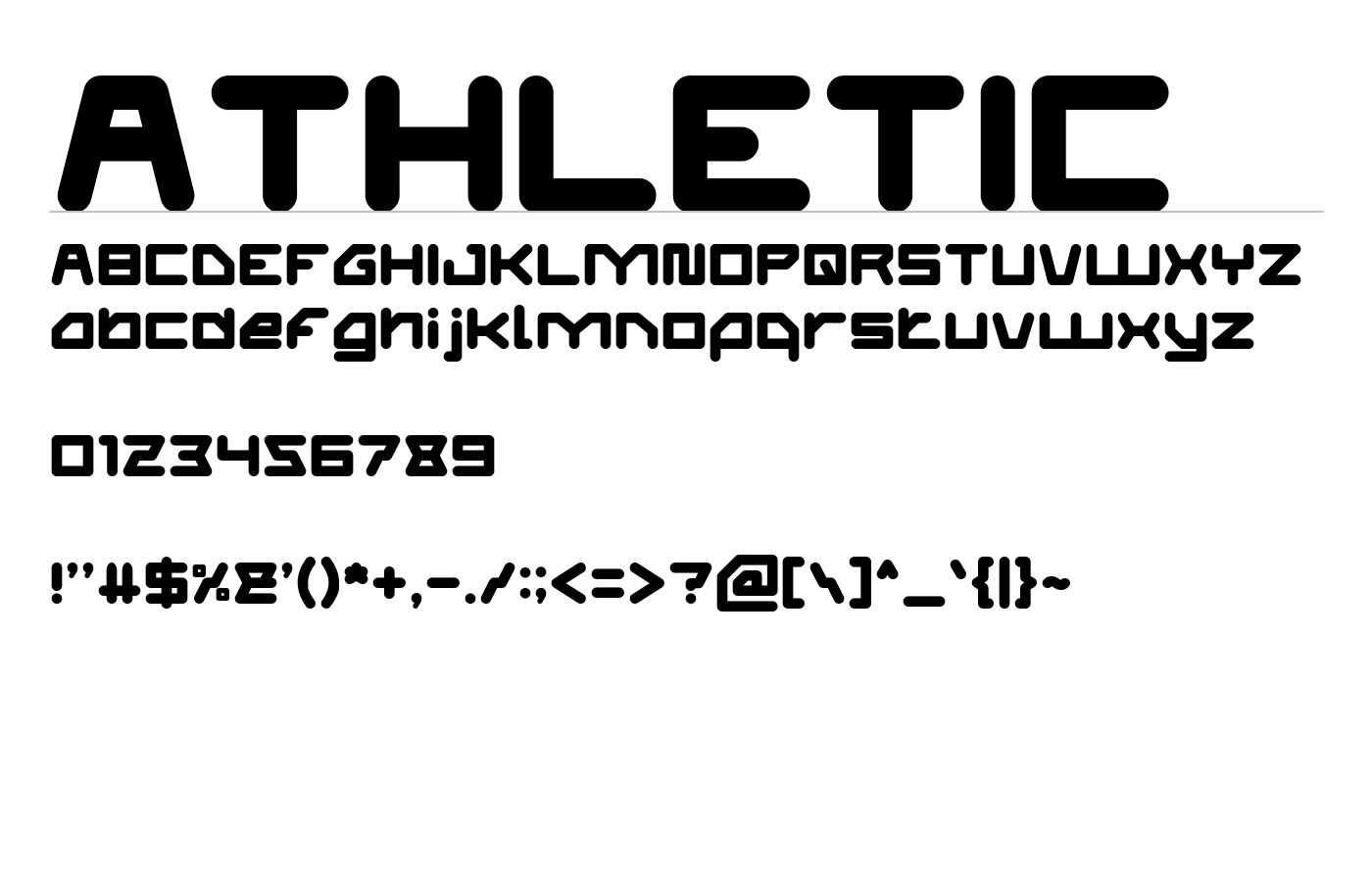 ATHLETIC Font preview