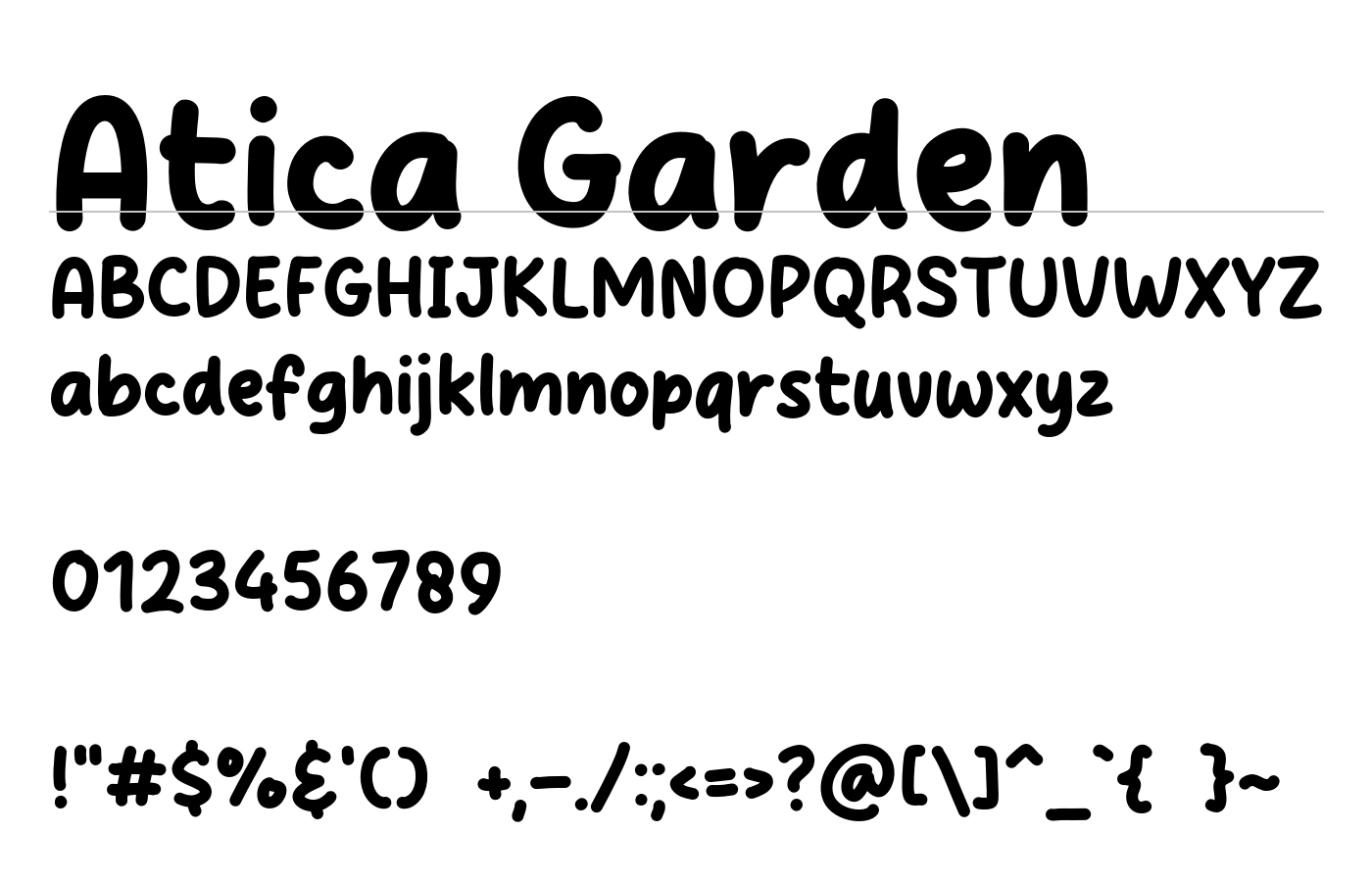 Atica Garden Font preview