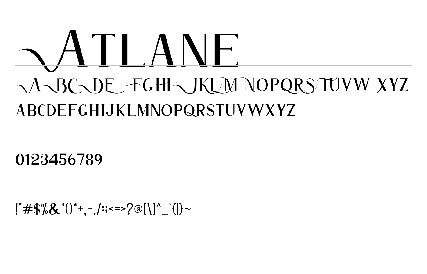 Atlane Font preview