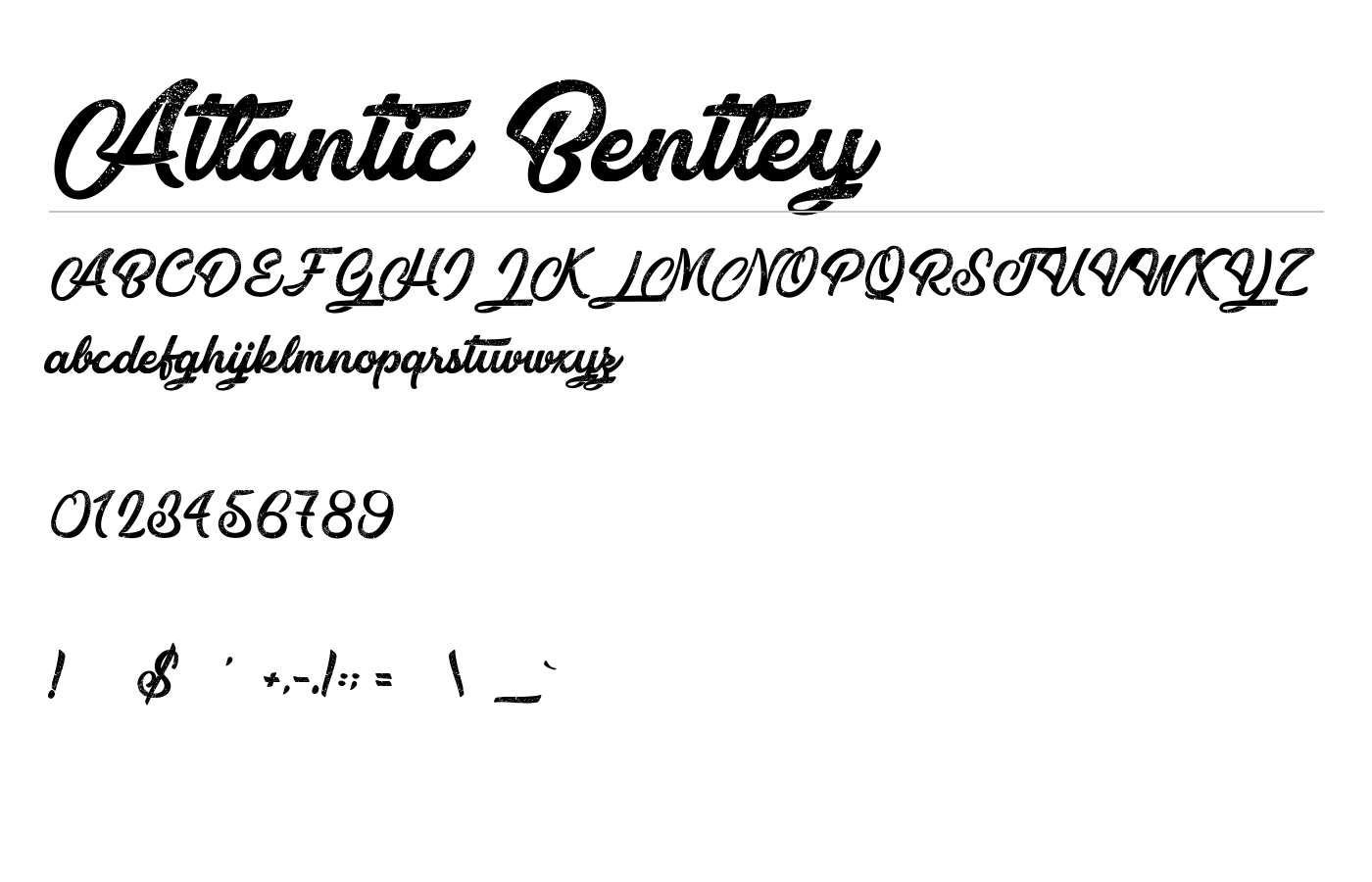 Atlantic Bentley Font preview