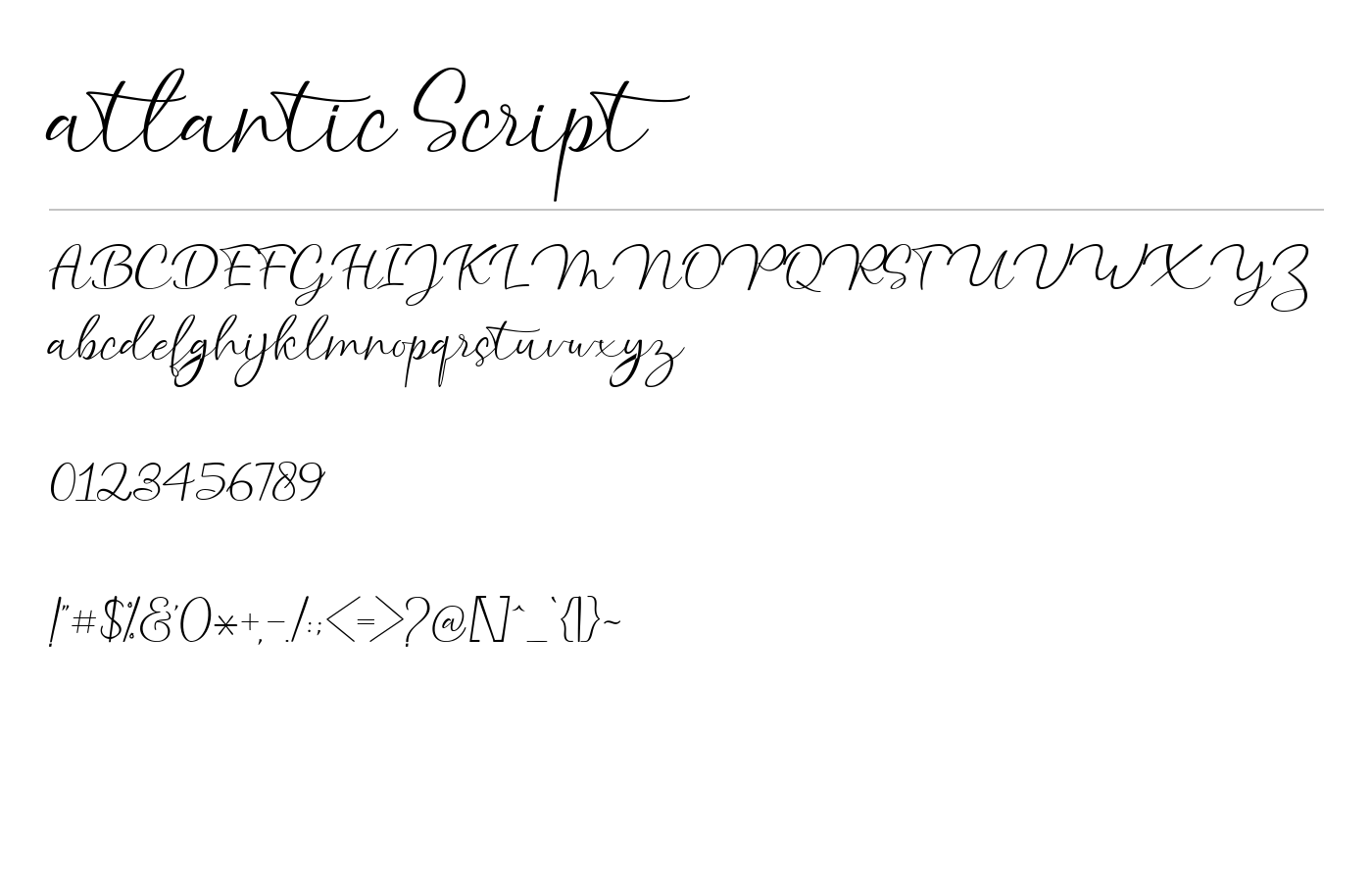 atlantic Script Font preview