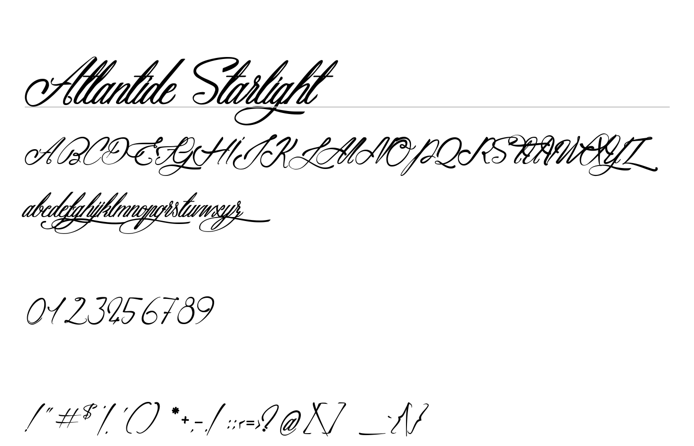 Atlantide Starlight Font preview